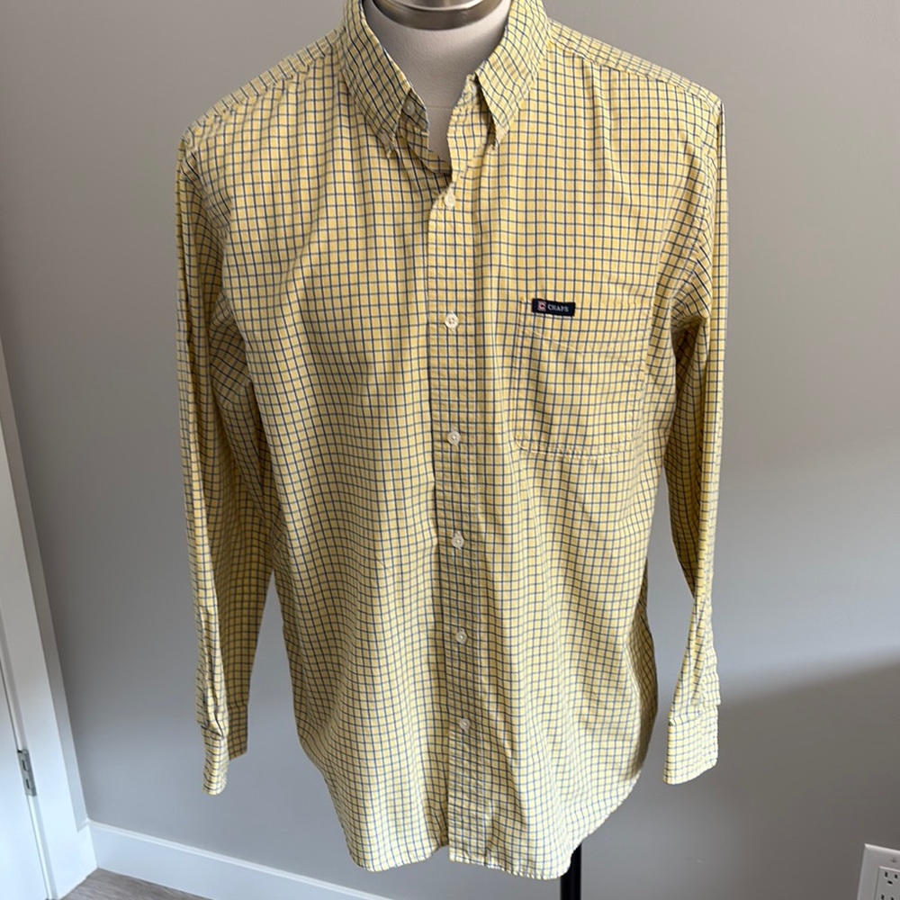 Chaps Yellow Casual Button Down Shirt